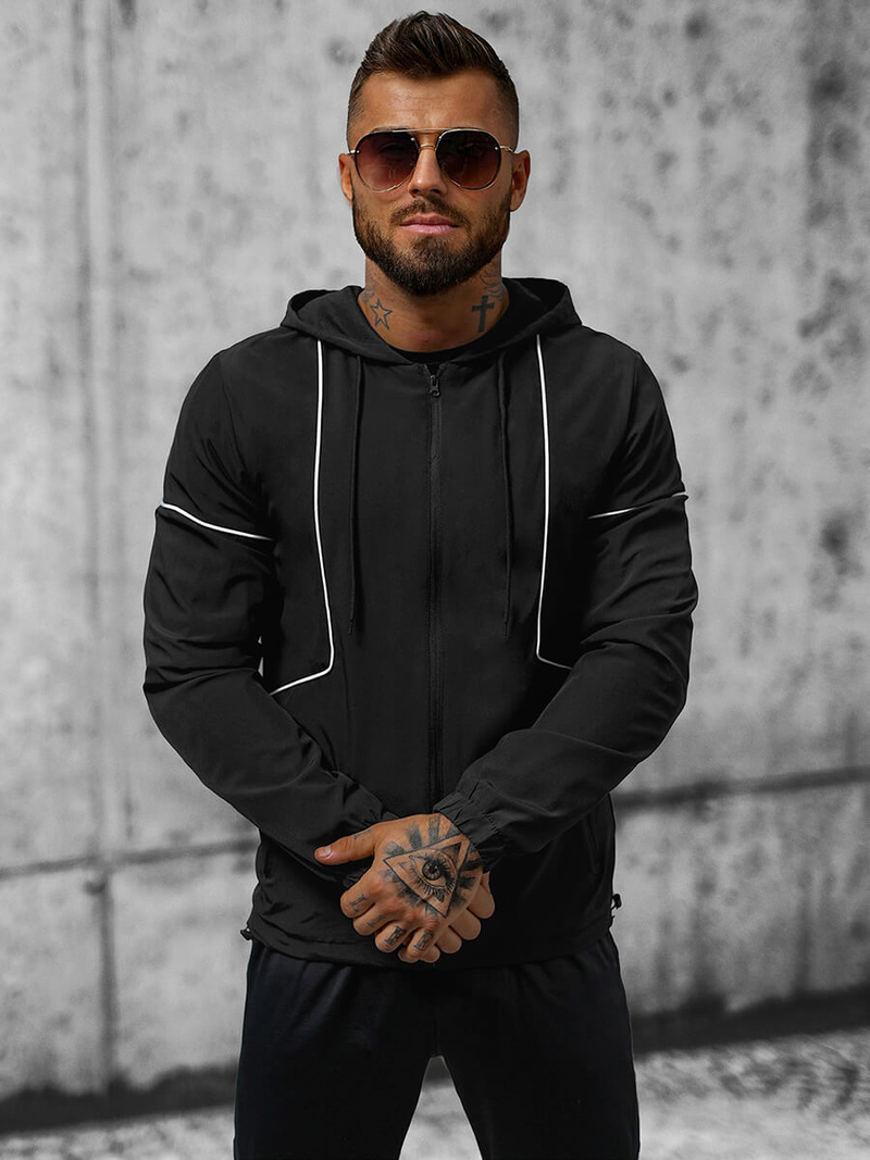 Kurtka przejściowa męska czarna OZONEE JS/M10300