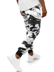 Spodnie męskie chino joggery czarno-białe OZONEE O/11103