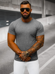 T-shirt męski bez nadruku grafitowy OZONEE JS/712005/5Z