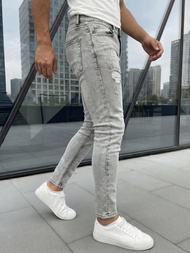Spodnie jeansowe męskie slim fit szare OZONEE DO/2838