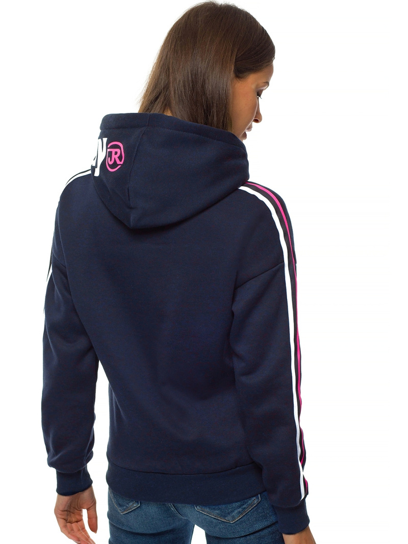 Bluza z kapturem damska granatowa OZONEE JS/B26015