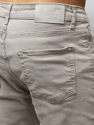 Spodnie jeansowe joggery męskie szare OZONEE DO/6100