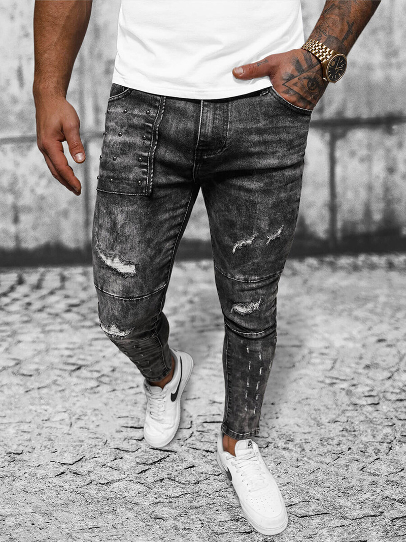 Чоловічі джинси Графітові OZONEE DR/TF216