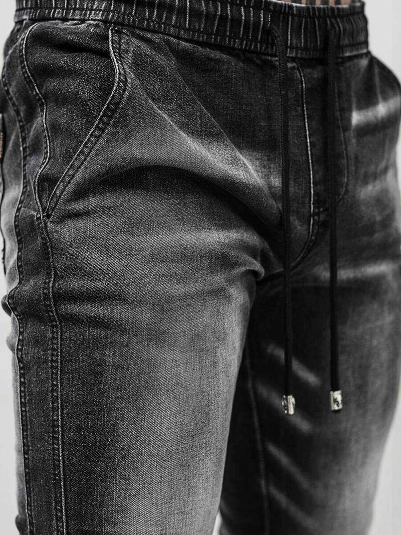 Spodnie jeansowe joggery męskie czarne OZONEE NB/MP0118N