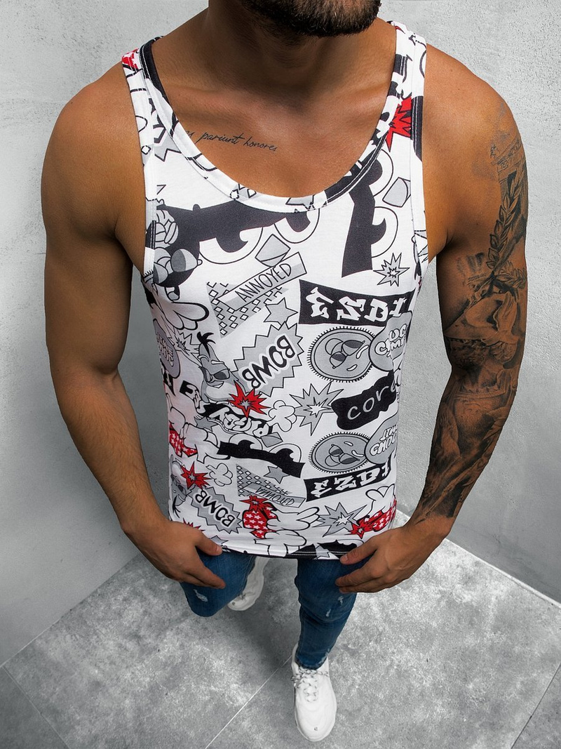 Майка чоловіча Бiло-Чорна OZONEE O/BL125