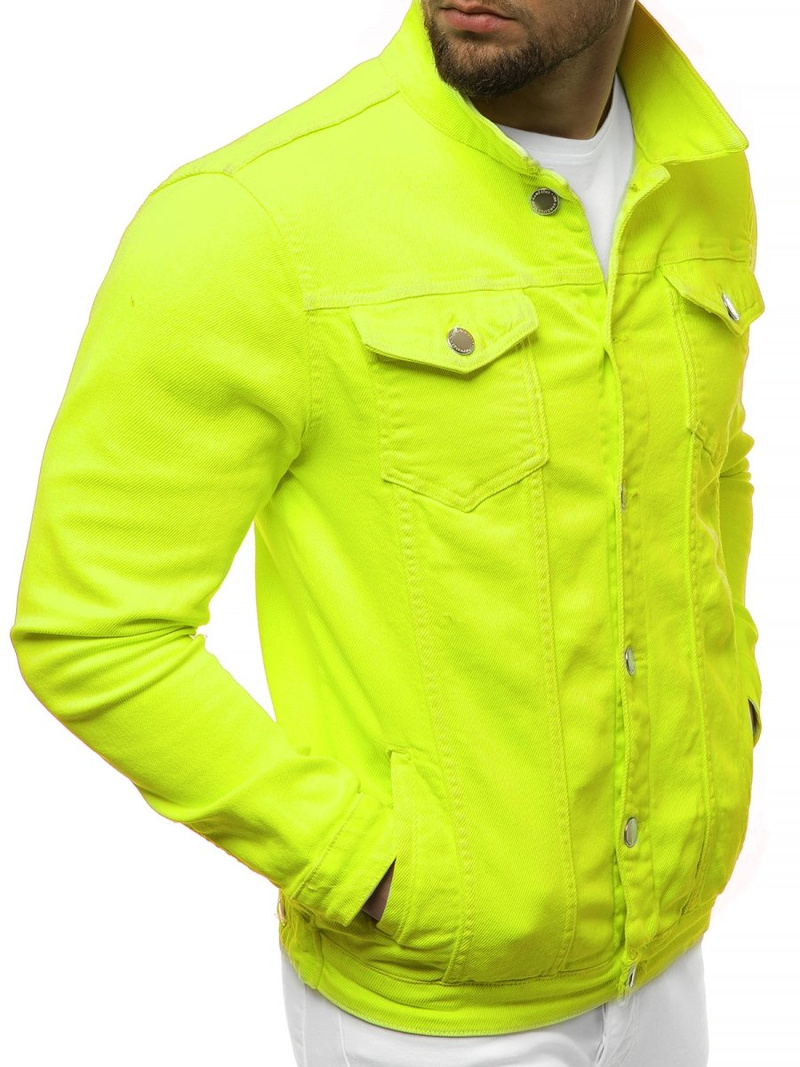 Kurtka jeans męska seledynowa OZONEE G/620