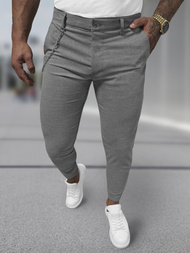 Spodnie męskie chino materiałowe ciemno-szare OZONEE DJ/3300