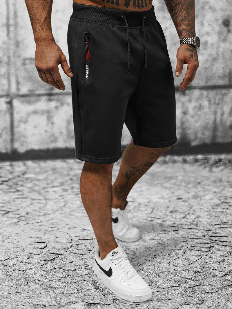 Spodenki dresowe męskie czarne OZONEE JS/8K296