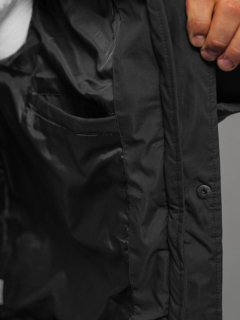 Kurtka zimowa męska pikowana czarna OZONEE JS/5M771/392