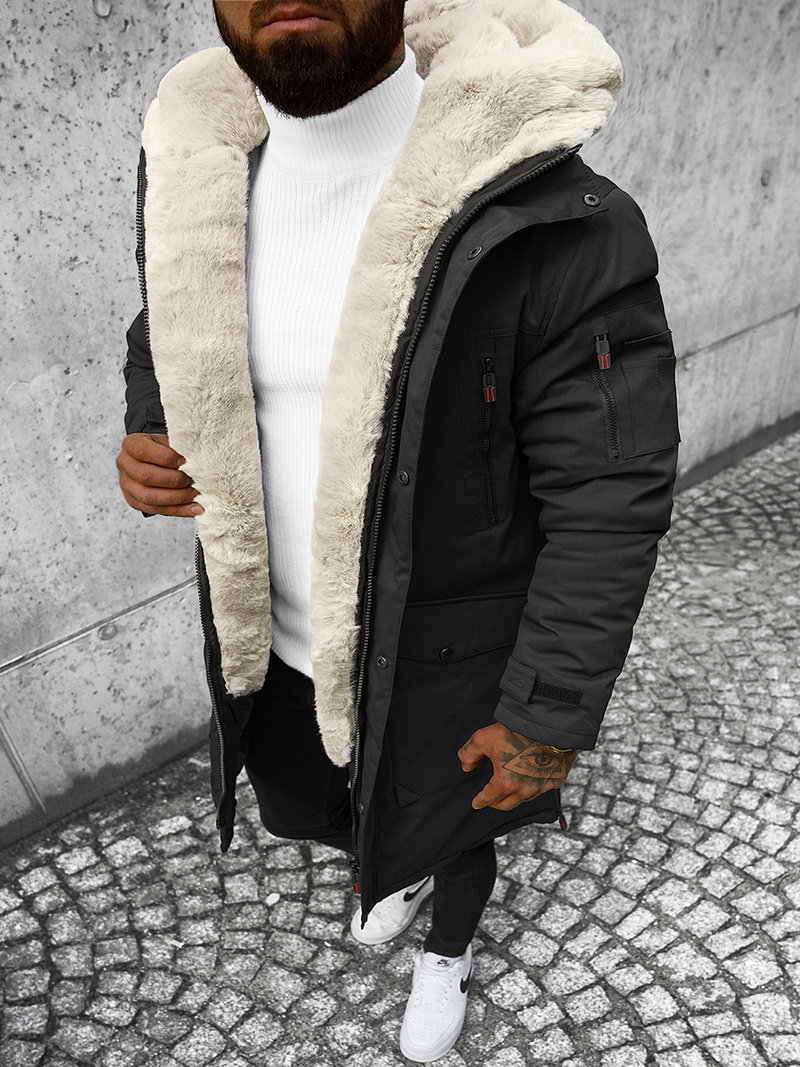 Kurtka zimowa męska czarna OZONEE JS/22M50/392