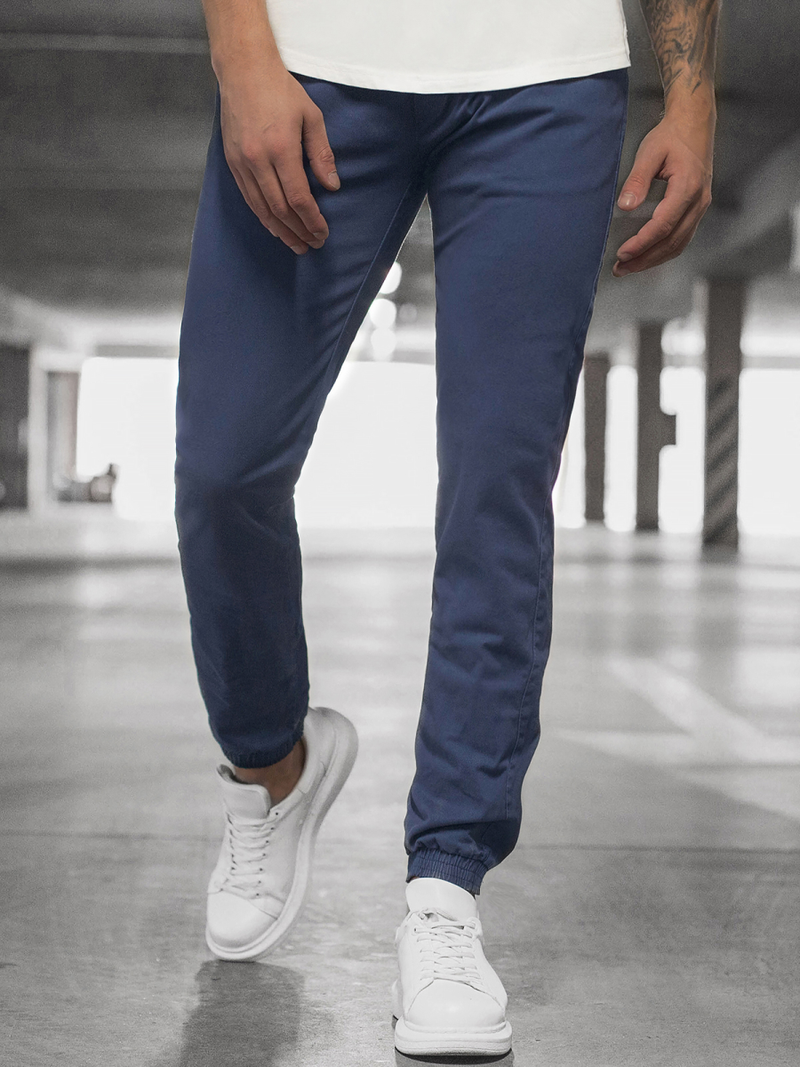 Spodnie męskie chino joggery jasno-granatowe OZONEE JB/JP1145/5