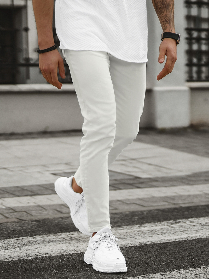 Spodnie jeansowe męskie ecru OZONEE E/5171/01