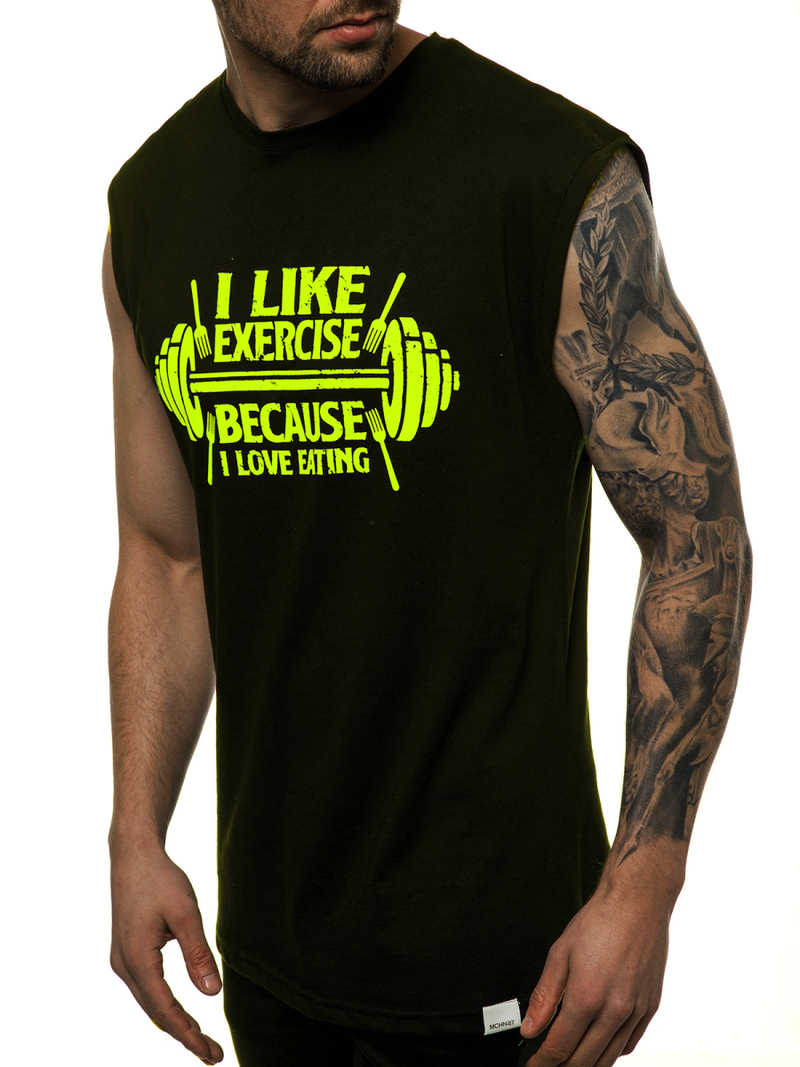 Koszulka bez rękawów męska czarno-żółta OZONEE MACH/M1210