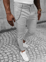 Spodnie męskie chino materiałowe szare OZONEE DJ/550171