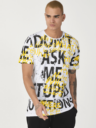 T-Shirt męski z nadrukiem biały OZONEE MR/21519