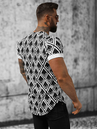 T-Shirt męski czarno-biały OZONEE O/P1048