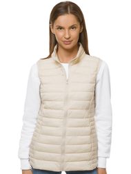 Kamizelka damska pikowana ecru OZONEE JS/M23038/57
