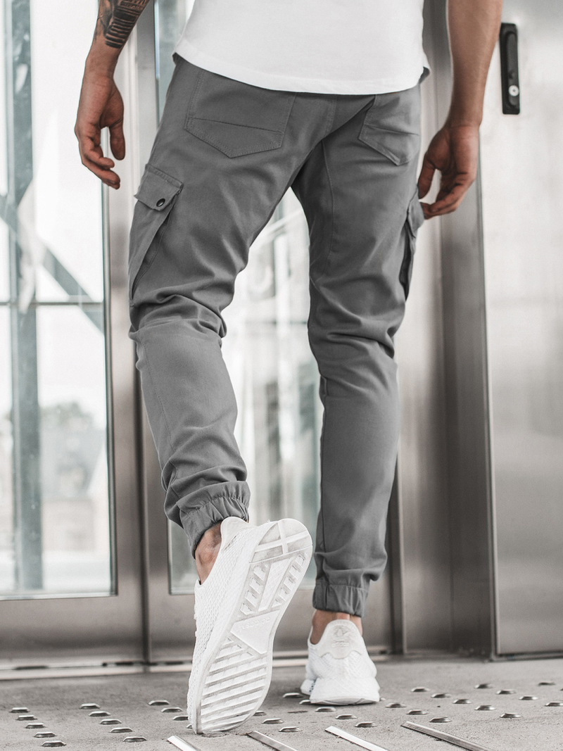 Spodnie męskie joggery szare OZONEE A/0853