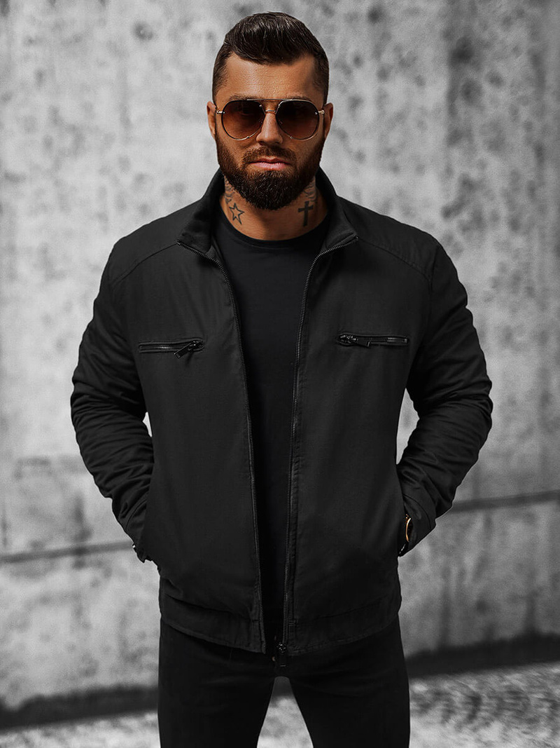 Kurtka męska czarna OZONEE JS/84M3002/392