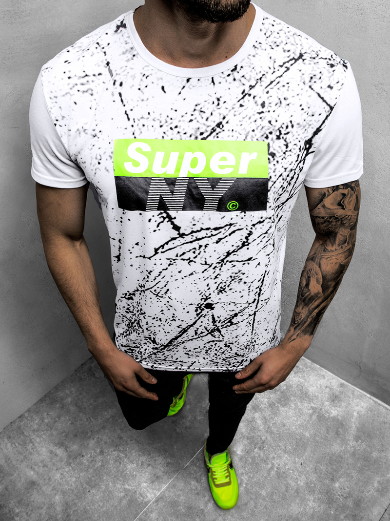 T-Shirt męski biały OZONEE JS/SS11100Z