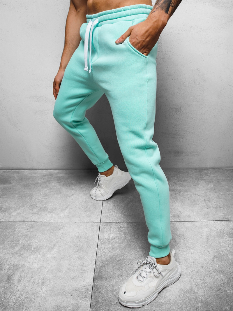 Spodnie dresowe męskie miętowe OZONEE O/12110Z