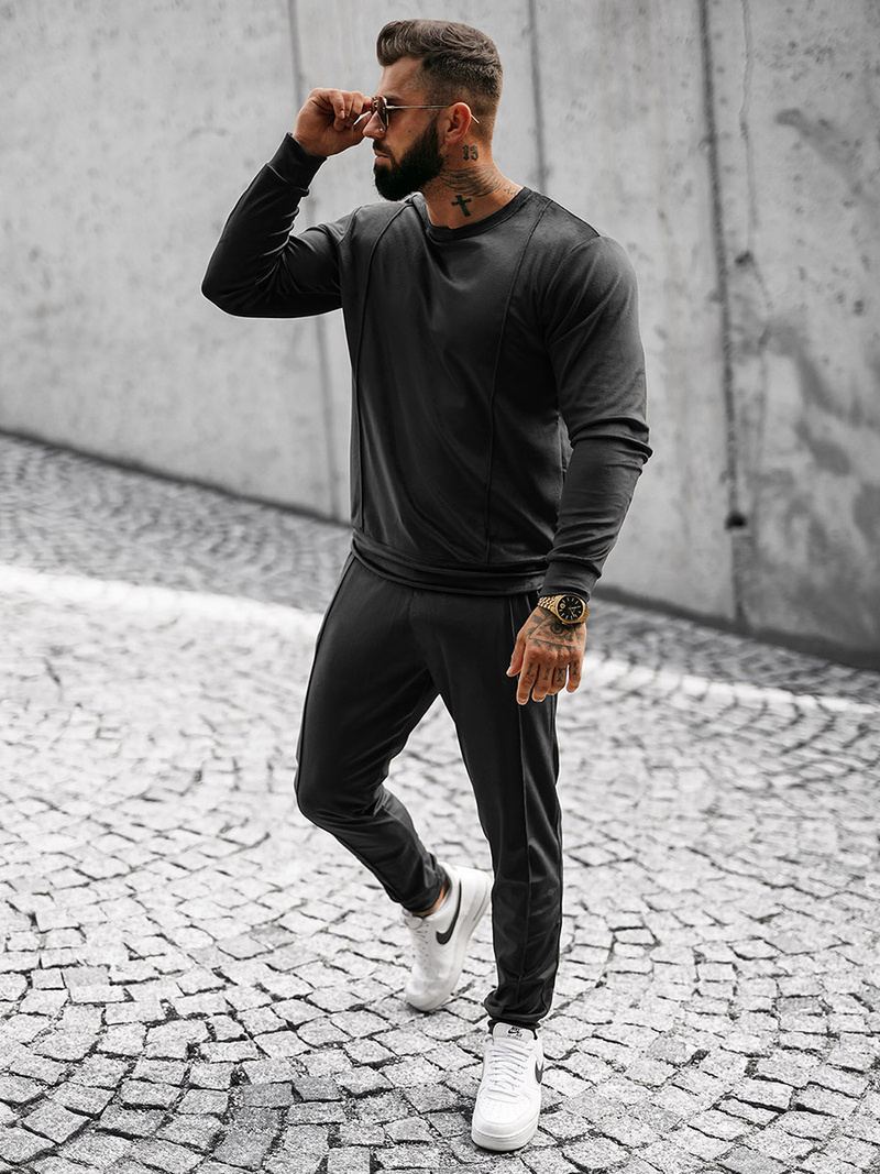 Спортивний костюм чоловічій Чорний OZONEE O/12129