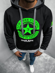 Bluza z kapturem męska czarna OZONEE JS/Y10038