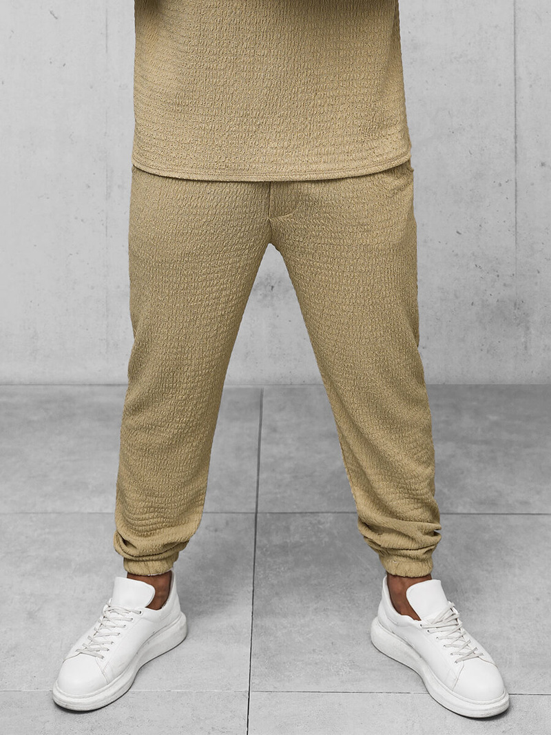 Spodnie dresowe męskie camelowe OZONEE O/K960SP