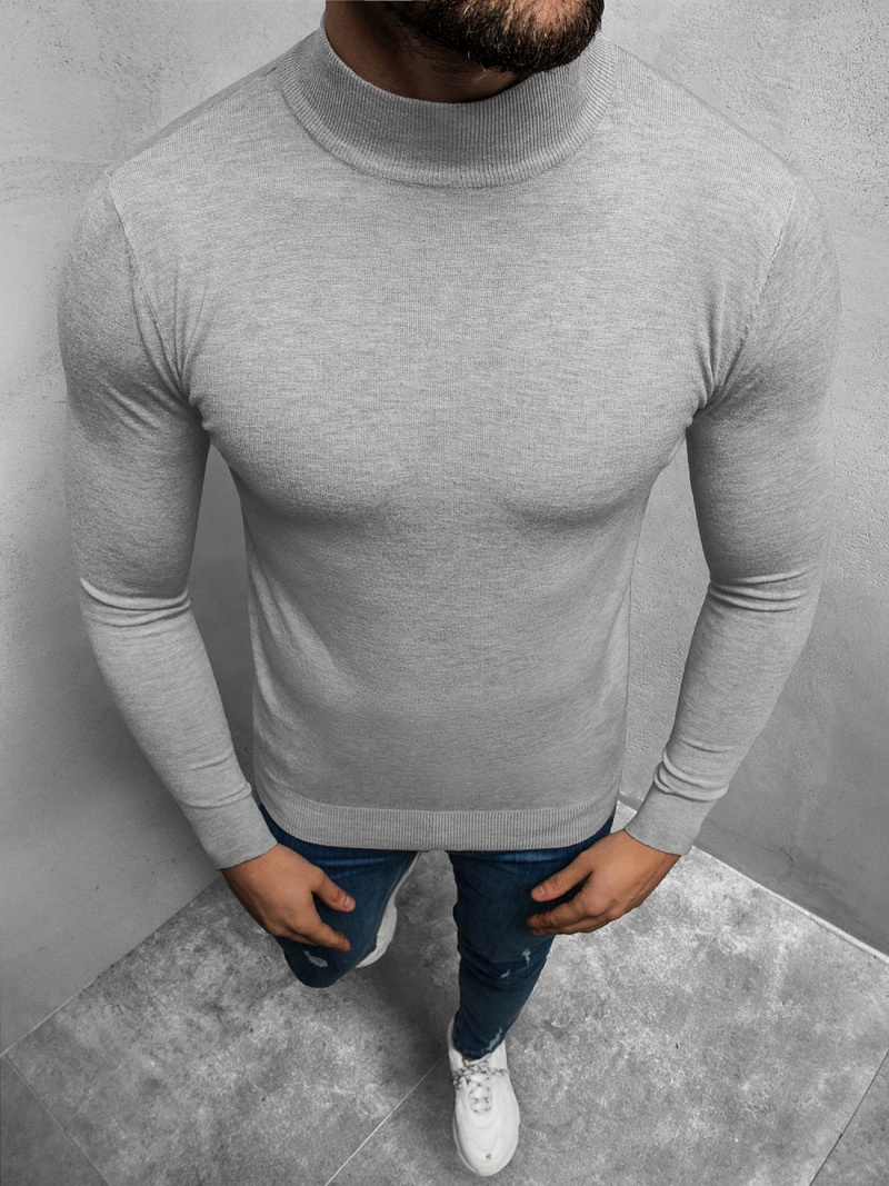 Sweter męski półgolf szary OZONEE TMK/YY05/3Z