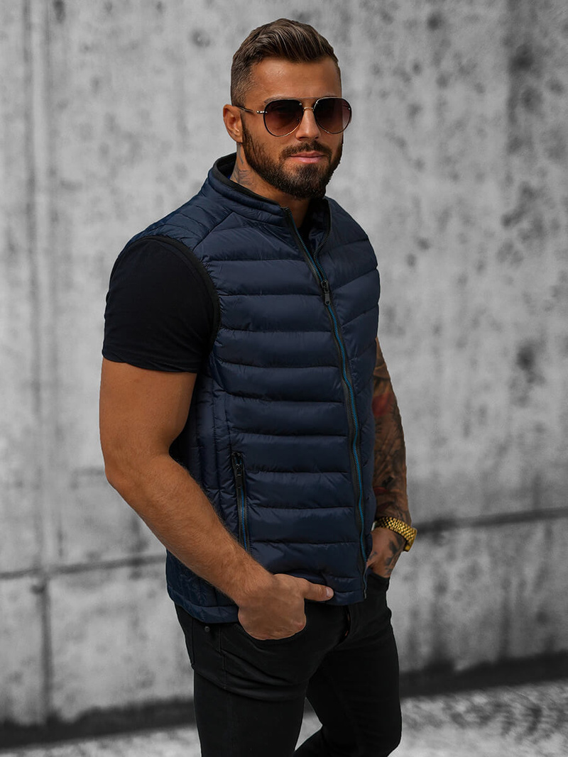 Kamizelka męska pikowana granatowa OZONEE N/7133Z