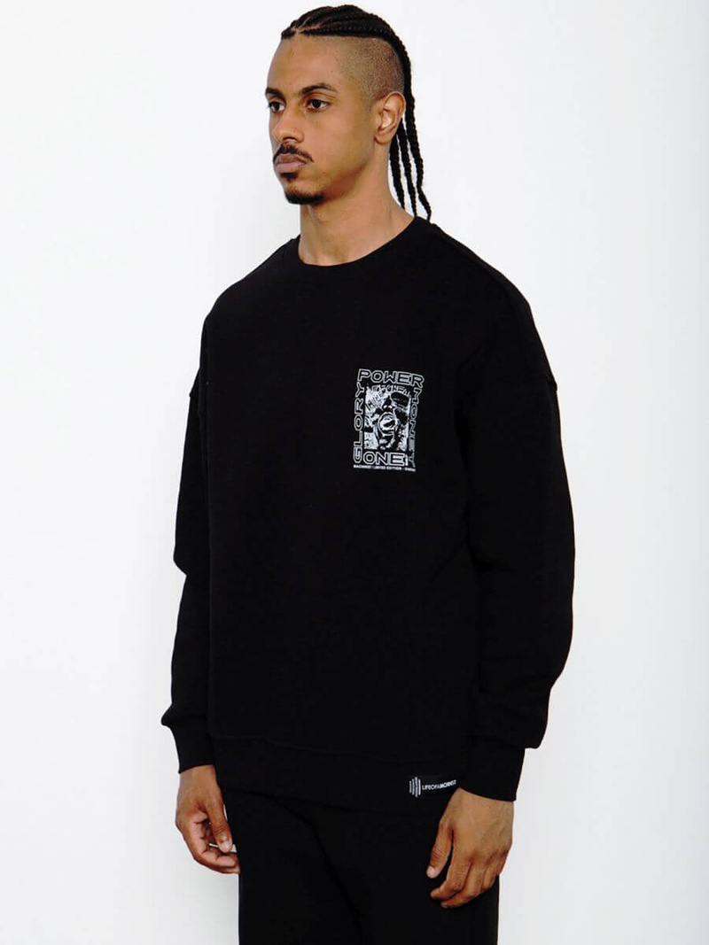 Bluza męska oversize czarna OZONEE MACH/M3257