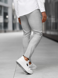 Spodnie męskie chino materiałowe szare OZONEE DJ/5505Z