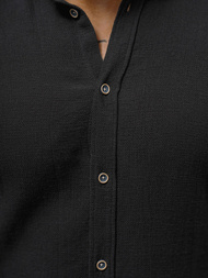 Koszula męska z krótkim rękawem czarna OZONEE O/V44