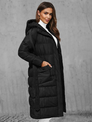 Płaszcz zimowy damski pikowany czarny OZONEE JS/5M3178/392