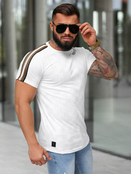 T-shirt męski slim fit biały OZONEE O/QS11621