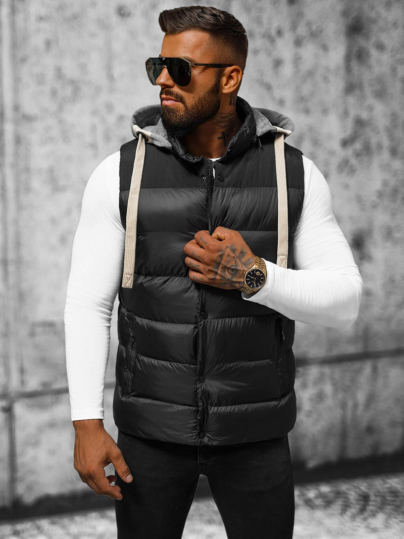 Безрукавка чоловіча чорна OZONEE JS/58M13078/392