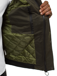 Kurtka zimowa męska ciemno-zielona OZONEE JS/2019005