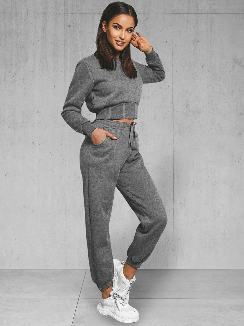 Жіночий спортивний костюм з двох частин графіт OZONEE JS/8C78/5