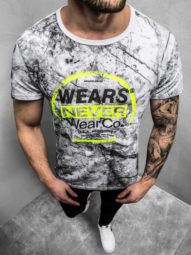 Футболка чоловіча Бiлий OZONEE JS/SS10925Z