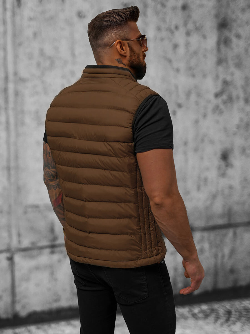 Kamizelka męska pikowana camelowa OZONEE N/7133Z