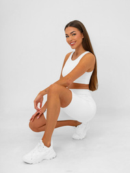 Legginsy krótkie damskie kolarki białe OZONEE JS/17K583/1