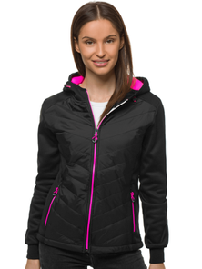 Kurtka damska z kapturem czarna OZONEE JS/KSW4011