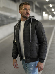 Kurtka męska pikowana czarna OZONEE JS/8M985/392Z