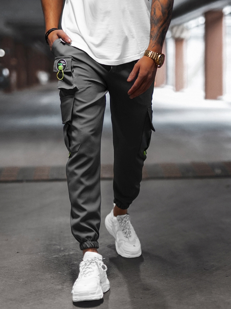 Чоловічі штани джоггери чинос графіт OZONEE O/CP149Z