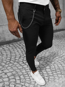 Spodnie męskie chino materiałowe czarne OZONEE DJ/550170