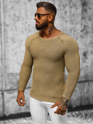 Sweter męski camelowy OZONEE L/1442Z