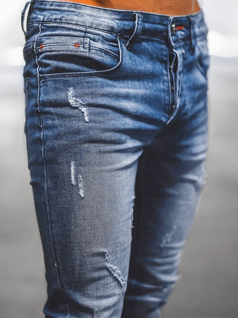 Spodnie jeansowe męskie niebieskie OZONEE NB/MP0054B