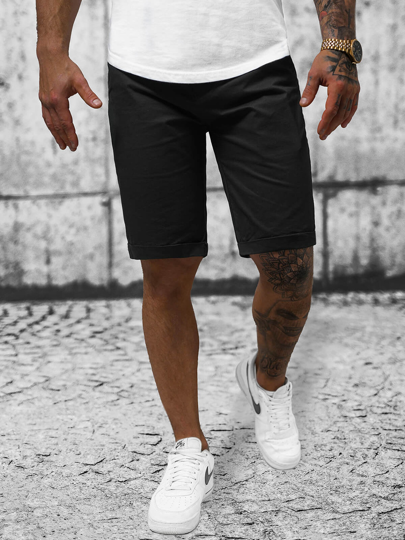 Spodenki męskie chino czarne OZONEE T/XX160085/1Z