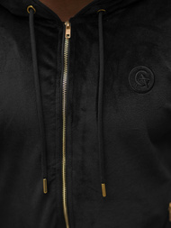 Komplet dresowy męski welurowy czarny OZONEE O/12137