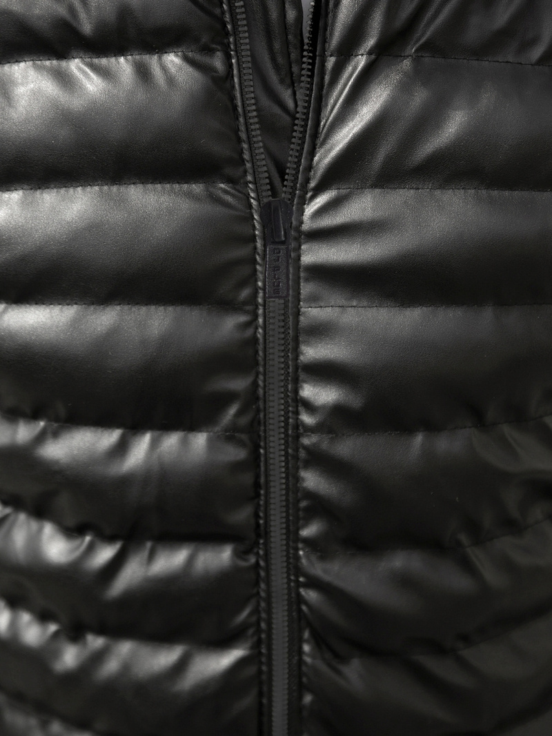 Kurtka zimowa skórzana męska czarna OZONEE O/9026